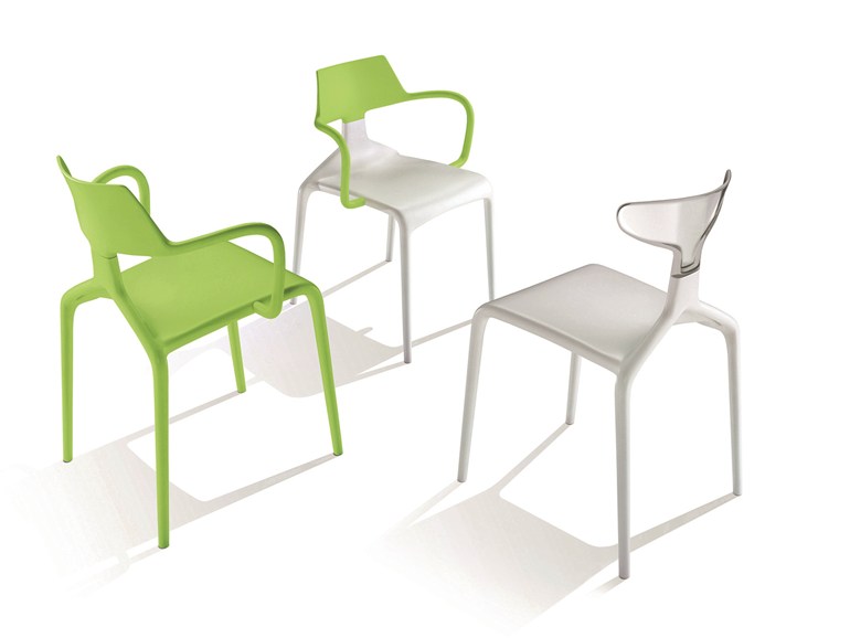 Colorfully Dynamic Stackable Shark Chairs by Green