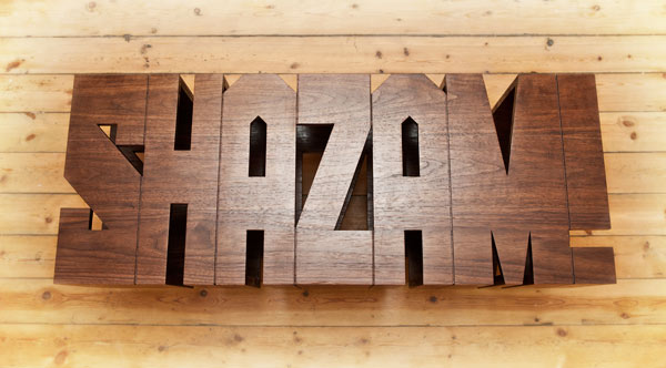 Hand Crafted Typographic Comic Book-Inspired Shazam Table