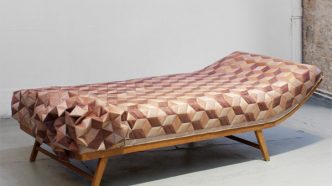 Quilted Wood Daybed by Elisa Strozyk