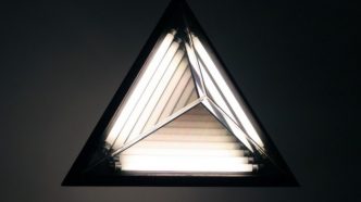 Mirrored Glass Delta Lamp by Rosie Li