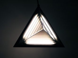 Mirrored Glass Delta Lamp by Rosie Li