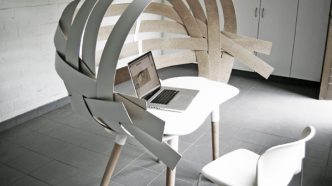 Woven Desk by Bram Vanderbeke