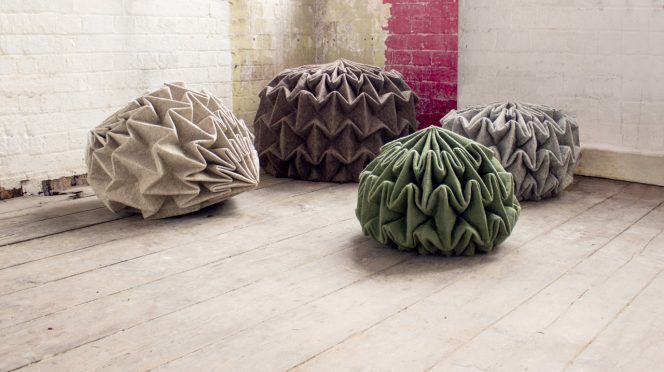 Cones Fabric Poufs by Jule Waibel