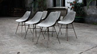 D'Hauteville Concrete Chairs by Julie Legros & Henri Lavallard Boget