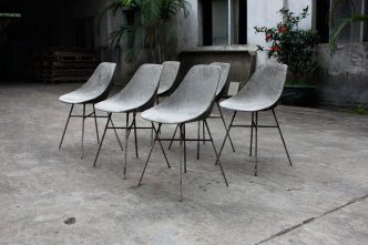 D'Hauteville Concrete Chairs by Julie Legros & Henri Lavallard Boget