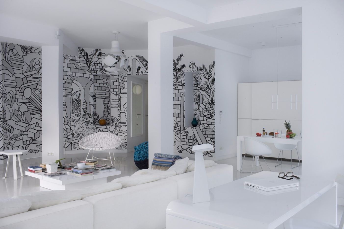 Shades of White Apartment in Warsaw, Poland by Mood Works