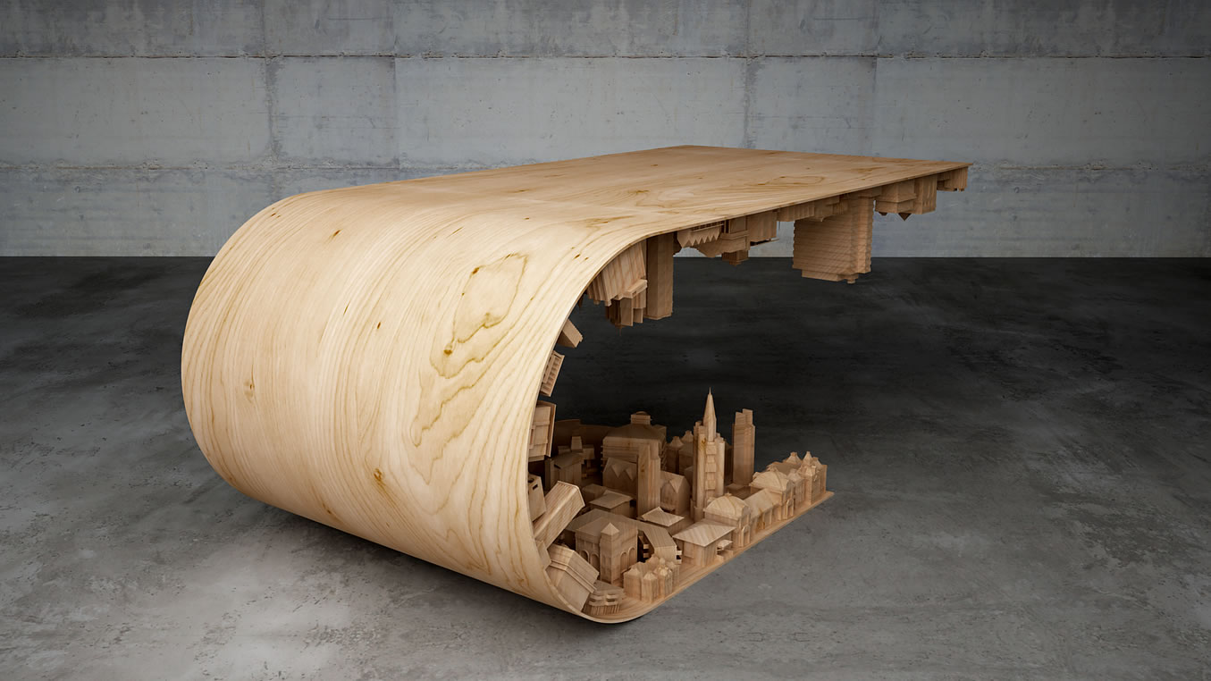 Wave City Coffee Table by Stelios Mousarris