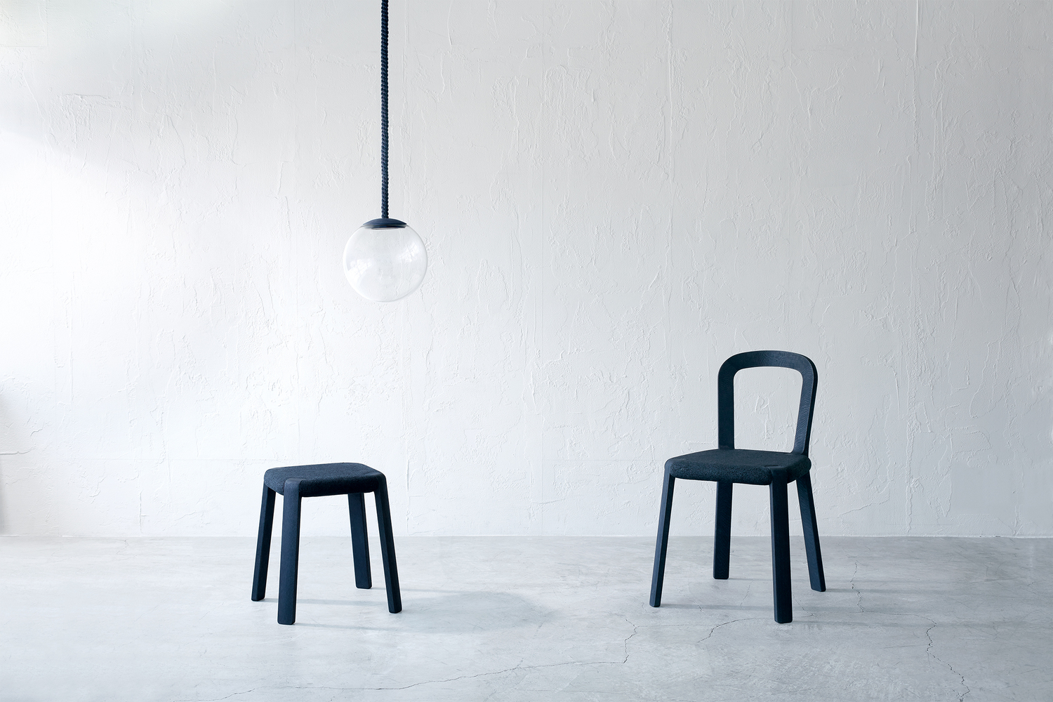 Aizome Chair & Stool by Ryota Yokozeki