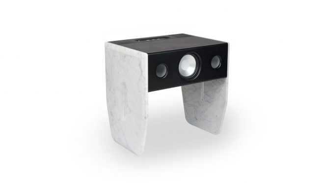 Cube Marble Side Table / Speaker by La Boite Concept