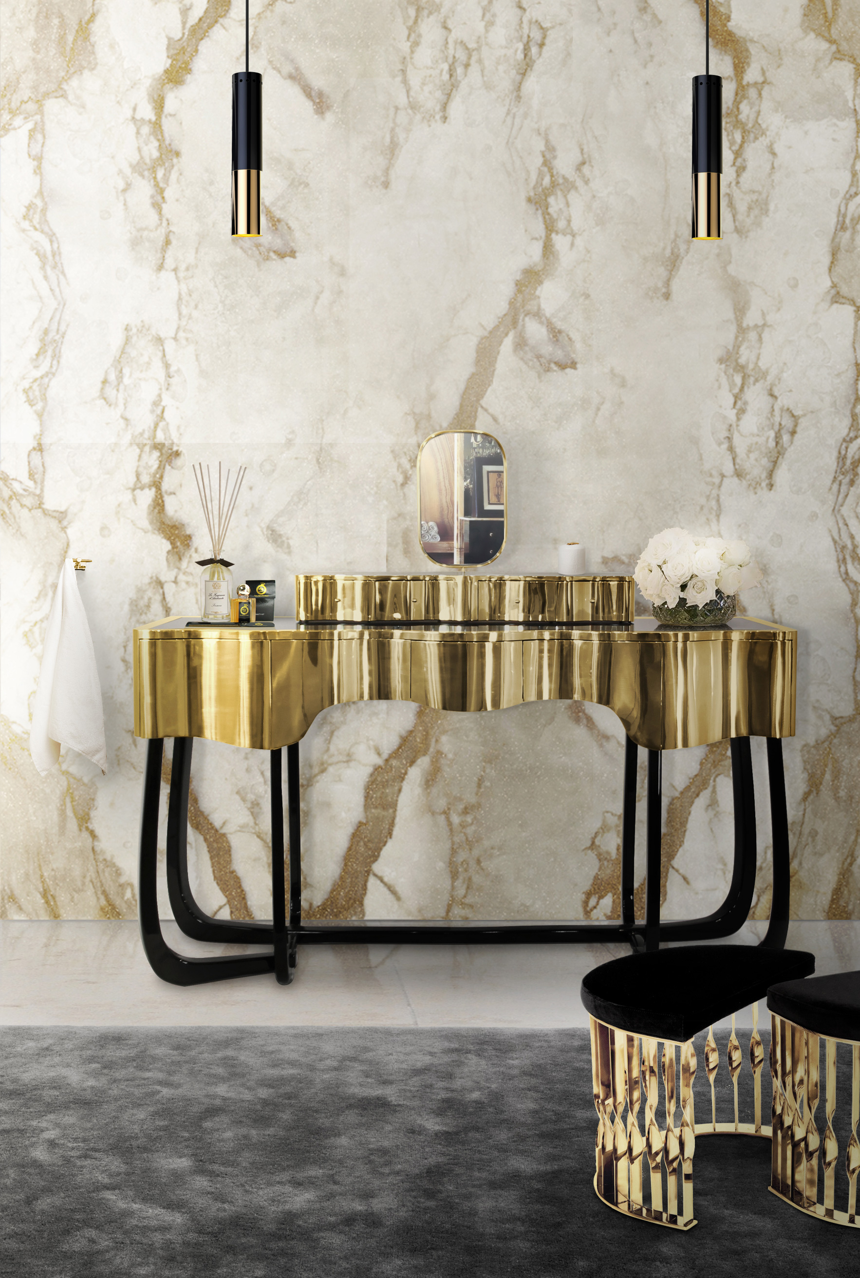 Sinuous Dressing Table by Maison Valentina
