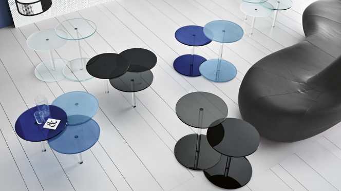 Lenses Side Tables by Paolo Grasselli for T.D. Tonelli Design