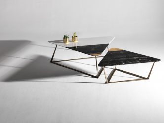 Golden Archer Coffee Tables by Alex Mint
