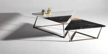 Golden Archer Coffee Tables by Alex Mint