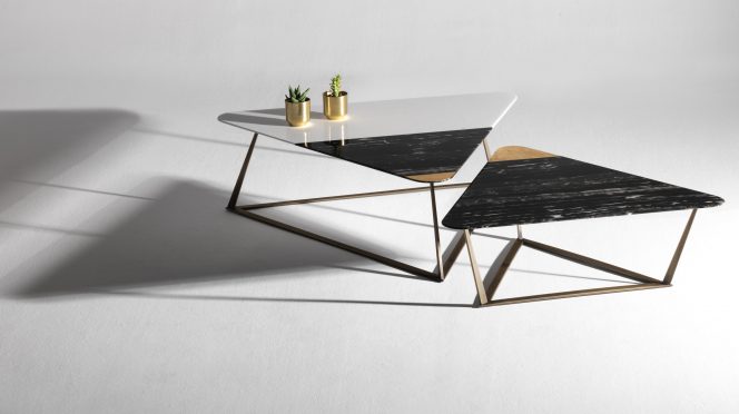 Golden Archer Coffee Tables by Alex Mint