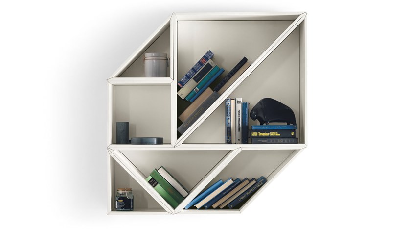 Tangram Wall-mounted Modular Bookcase by Daniele Lago