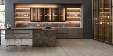 Prime kitchen with Woody Stools by Francesco Meda