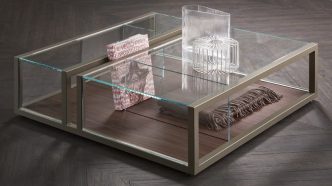 Natevo Square Crystal Coffee Table by Matteo Nunziati