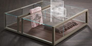 Natevo Square Crystal Coffee Table by Matteo Nunziati