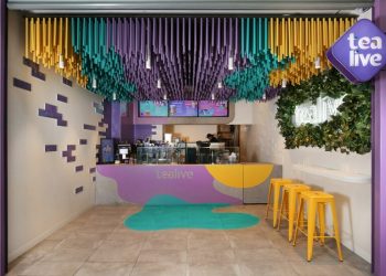 Bubble Tea Shop with a Striking Ceiling Installation in Melbourne, Australia