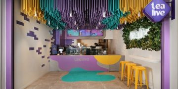 Bubble Tea Shop with a Striking Ceiling Installation in Melbourne, Australia