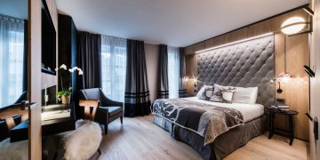 Built-In Headboards by CaberlonCaroppi for Majestic Mountain Charme Hotel