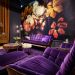 Velvet, Leather and Light Wood Furniture by Freifrau