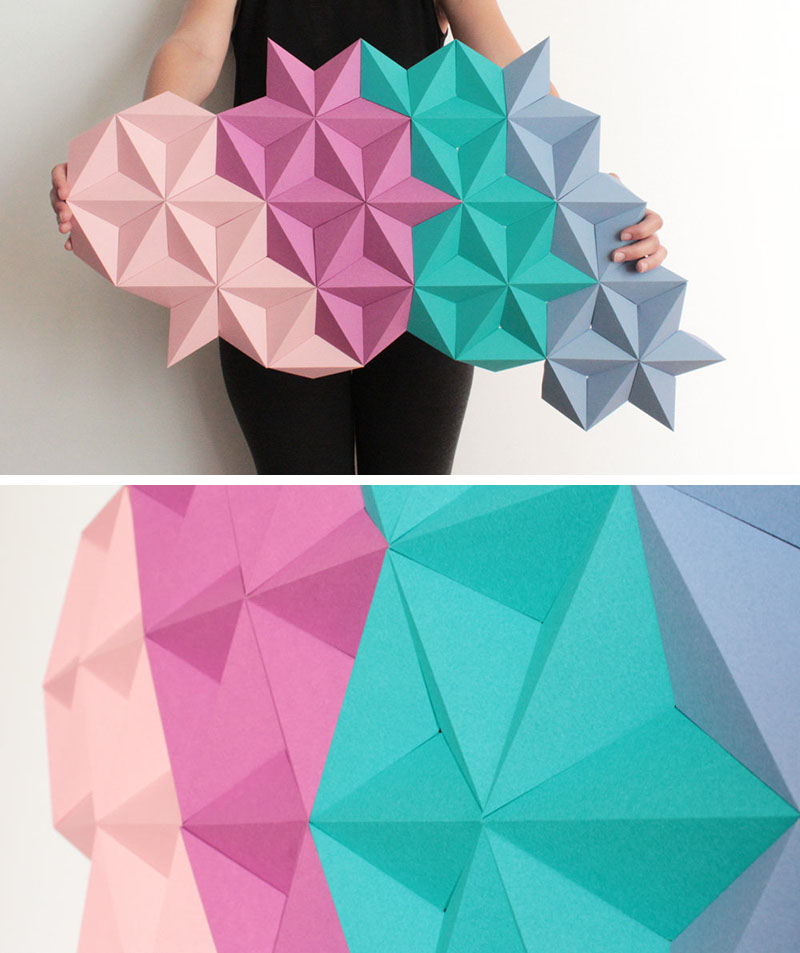 Geometric Origami Wall Art by Kinga Kubowicz in Barceona, Spain