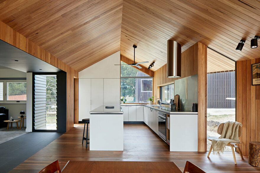 Modern Timber-Clad Addition by Solomon Troup Architects in Eganstown, Victoria, Australia