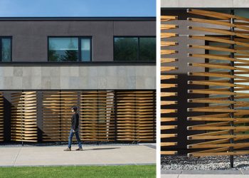 Pivoting Wood Screens by Paul Raff Design in Toronto, Canada