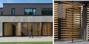 Pivoting Wood Screens by Paul Raff Design in Toronto, Canada