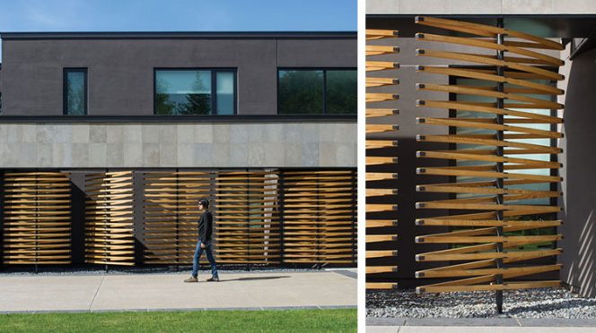 Pivoting Wood Screens by Paul Raff Design in Toronto, Canada