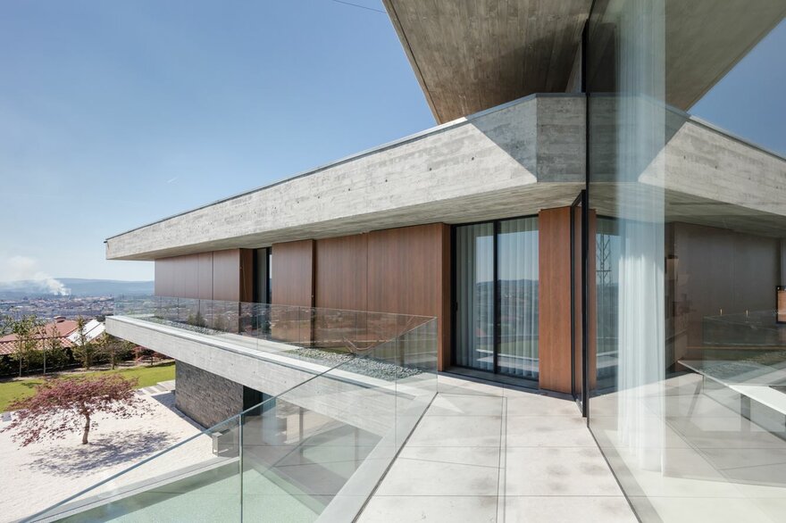 V-Shaped Concrete House by TRAMA arquitetos in Braga, Portugal