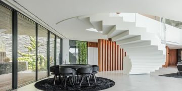 V-Shaped Concrete House by TRAMA arquitetos in Braga, Portugal