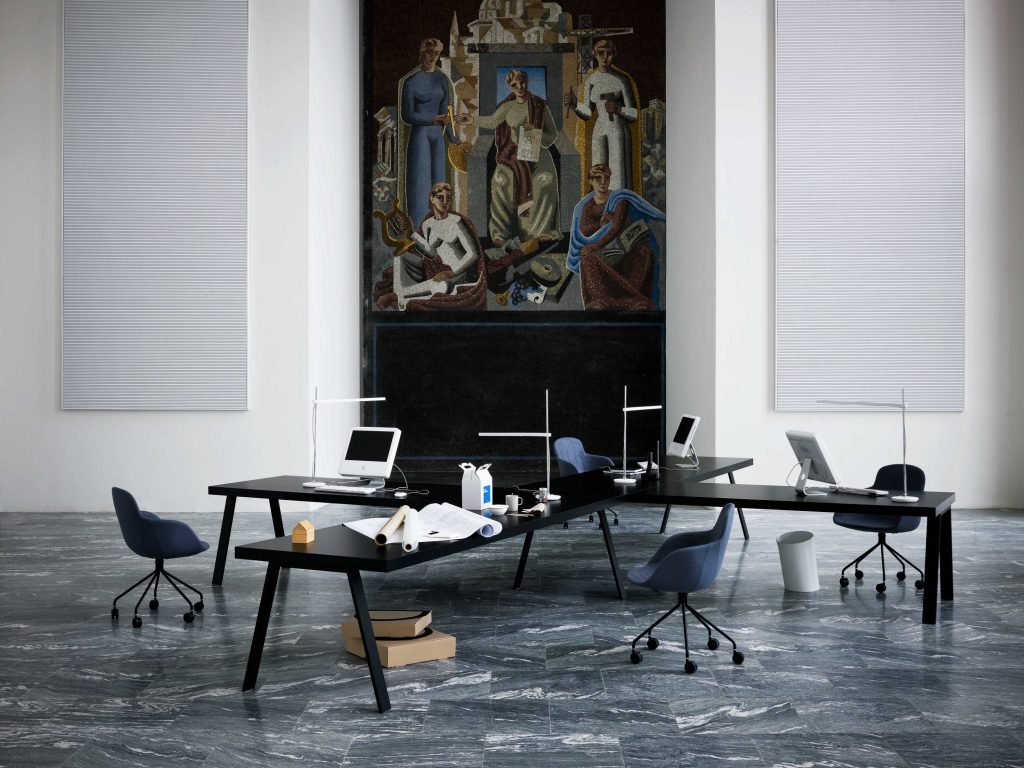 Sectional Rectangular Wooden Office Desk by Pietro Arosio