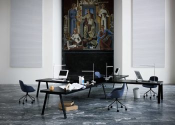 Sectional Rectangular Wooden Office Desk by Pietro Arosio