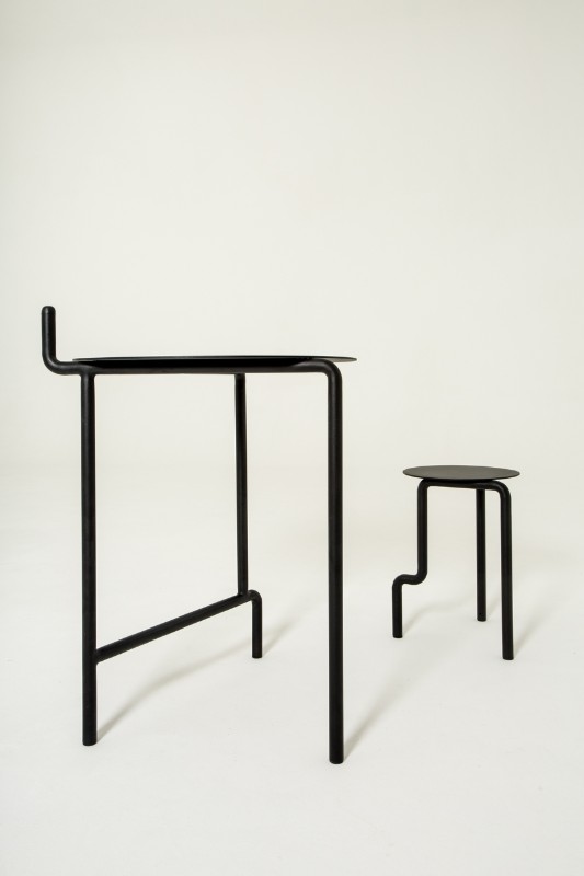Asymmetrical Metal Furniture Collection by Pierre-Emmanuel Vandeputte