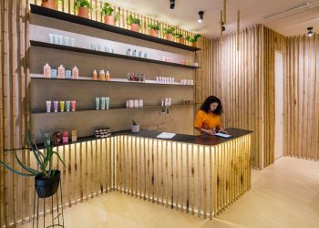 Bamboo Accents by Zooco estudio for the Nuilea Spa in Madrid, Spain