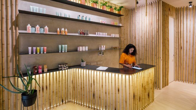 Bamboo Accents by Zooco estudio for the Nuilea Spa in Madrid, Spain