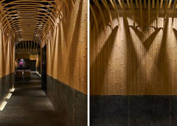 A Bamboo Covered Entryway for Japanese Restaurant by Imafuku Architects in Beijing, China