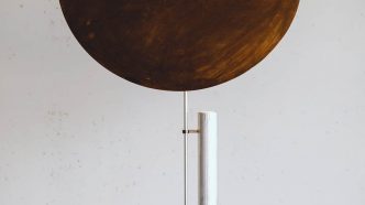 Minimalist Floor Lamp ''Copper Shade'' by Raphael Kadid