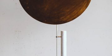 Minimalist Floor Lamp ''Copper Shade'' by Raphael Kadid