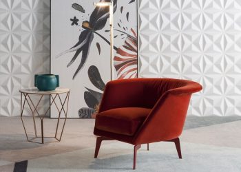 Fabric Lobby Armchair "LOVY" by Sergio Bicego