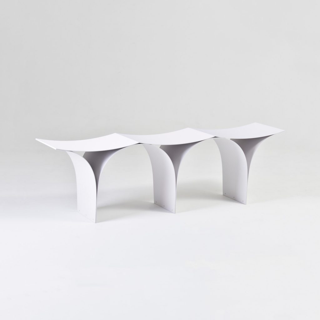 Minimalist Bench 'Arch' by Shinya Oguchi