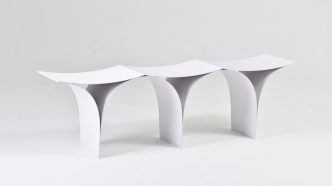 Minimalist Bench 'Arch' by Shinya Oguchi