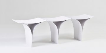 Minimalist Bench 'Arch' by Shinya Oguchi