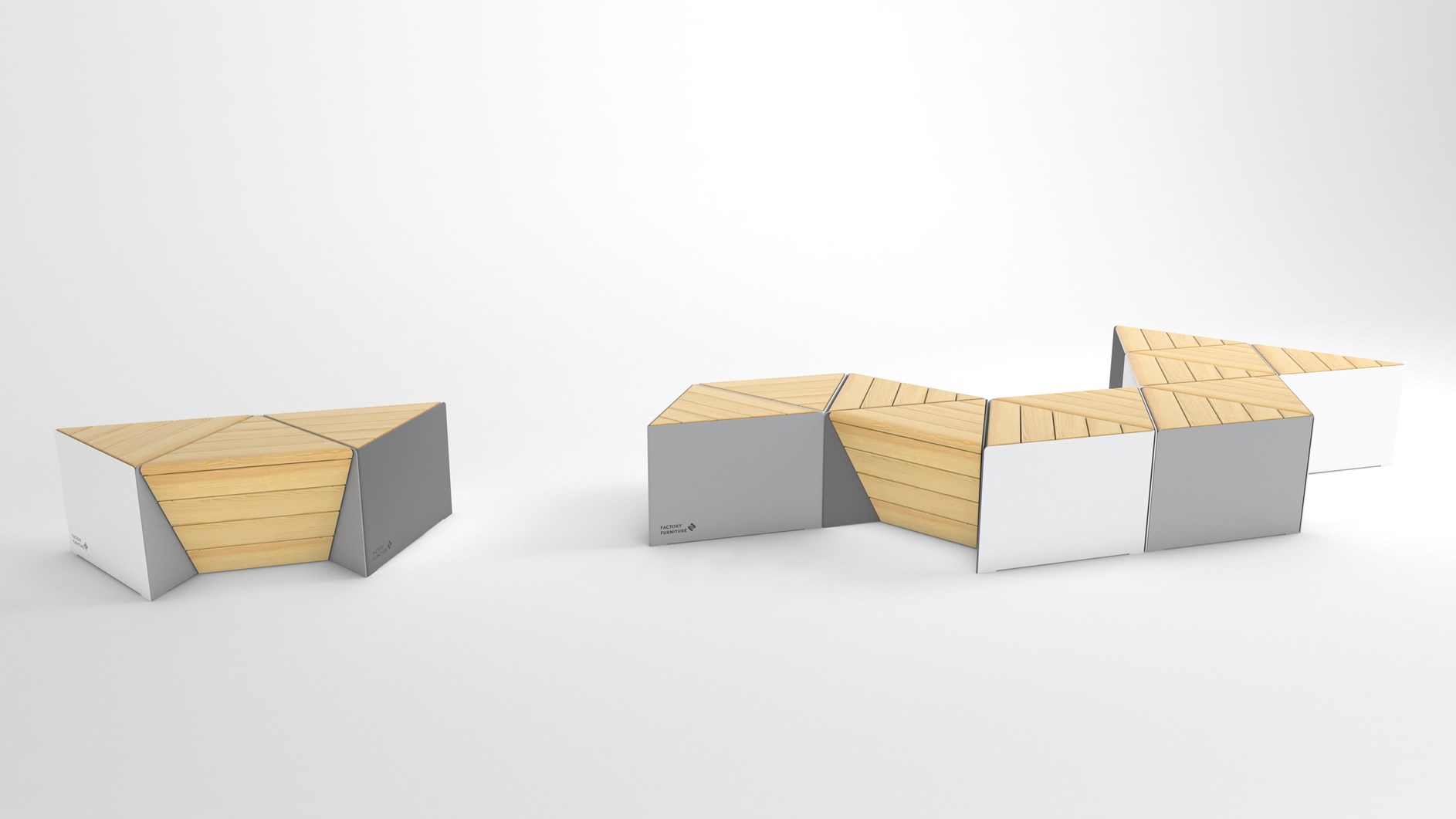 New Modular and Adaptable Public Seating by Factory Furniture