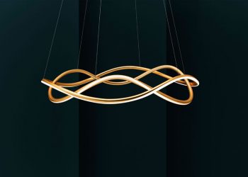 A Sculptural Suspended Lamp with LED Lighting by studio Luum