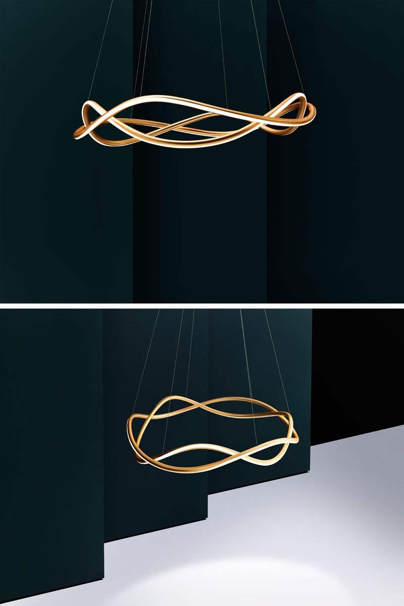 A Sculptural Suspended Lamp with LED Lighting by studio Luum