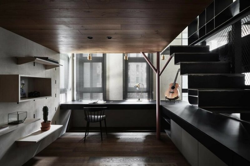 BlackMetal Apartment by KC Design Studio in Taipei, Taiwan
