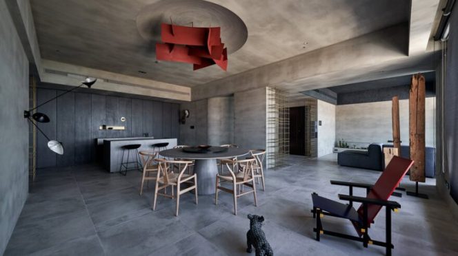 Grey-Toned Apartment by Wei Yi International Design Associates in Taipei, Taiwan
